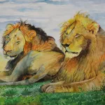 بیشه ، شیر نقاشی بیشه،-شیر-اثر-حمیدرضا-سلیمانی